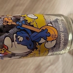 Vintage Harmony Smurf 1983 Hardee's Glass